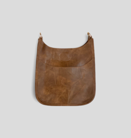 AHDORNED Mini Vegan Leather Messenger Bag Without Strap - Coffee (Gold Hardware)