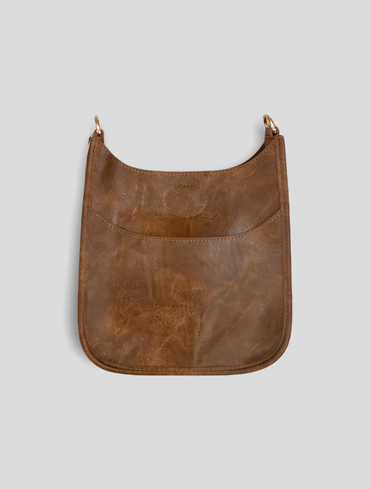 AHDORNED Mini Vegan Leather Messenger Bag Without Strap - Coffee (Gold Hardware)