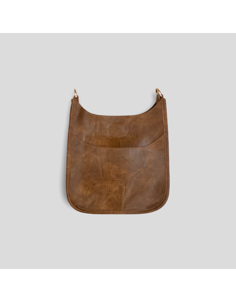 AHDORNED Mini Vegan Leather Messenger Bag Without Strap - Coffee (Gold Hardware)