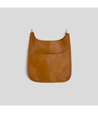 AHDORNED Mini Vegan Leather Messenger Bag Without Strap - Camel (Gold Hardware)