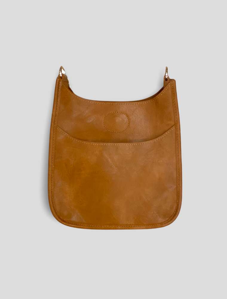 AHDORNED Mini Vegan Leather Messenger Bag Without Strap - Camel (Gold Hardware)