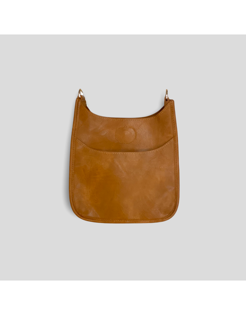 AHDORNED Mini Vegan Leather Messenger Bag Without Strap - Camel (Gold Hardware)