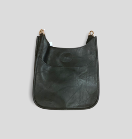AHDORNED Mini Vegan Leather Messenger Bag Without Strap - Black (Gold Hardware)