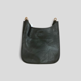 AHDORNED Mini Vegan Leather Messenger Bag Without Strap - Black (Gold Hardware)