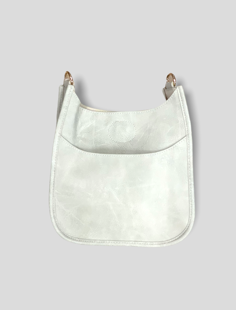 AHDORNED Mini Vegan Leather Messenger Bag Without Strap - Cream (Gold Hardware)