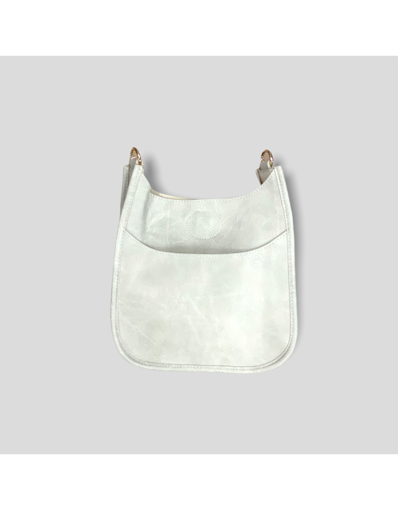 AHDORNED Mini Vegan Leather Messenger Bag Without Strap - Cream (Gold Hardware)