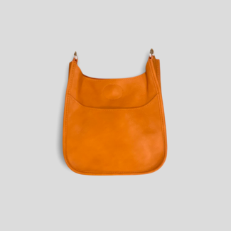 AHDORNED Mini Vegan Leather Messenger Bag Without Strap - Orange (Gold Hardware)