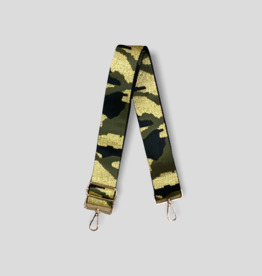 AHDORNED Camouflage Bag Strap - Army Green/Black/Gold (Gold Hardware)
