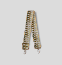 AHDORNED Embroidered Bag Strap - Camel/Khaki (Gold Hardware)