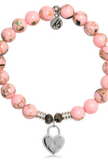 TJAZELLE Love Lock Bracelet in Pink Shell & Silver TJAZELLE Love Lock Bracelet in Pink Shell & Silver