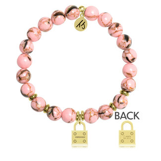 TJAZELLE Unbreakable Bracelet in Pink Shell & Gold