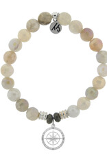 TJAZELLE Compass Rose Bracelet in Moonstone & Silver TJAZELLE Compass Rose Bracelet in Moonstone & Silver