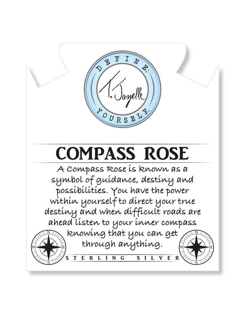 TJAZELLE Compass Rose Bracelet in Moonstone & Silver