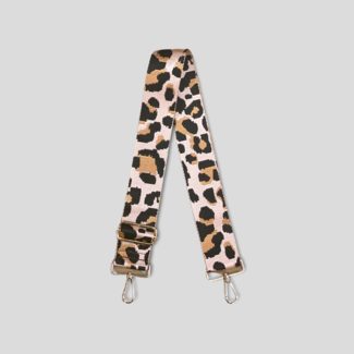 AHDORNED Leopard Print Bag Strap - Blush/Tan/Black (Gold Hardware)