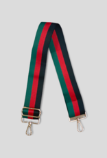 AHDORNED Stripe Bag Strap - Black/Red/Green (Gold Hardware)