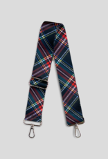 Holiday Plaid Bag Strap - Black (Silver Hardware)