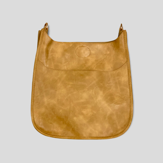 Classic Vegan Leather Messenger Bag Without Strap - Dune (Gold Hardware)