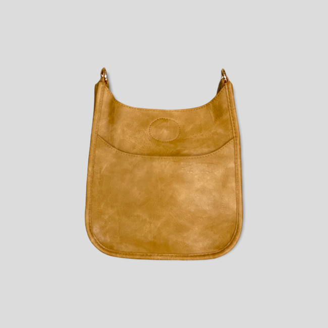 Mini Vegan Leather Messenger Bag Without Strap - Dune (Gold Hardware)