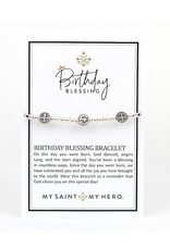 MY SAINT MY HERO Benedictine Birthday Blessing Bracelet - Black/Silver