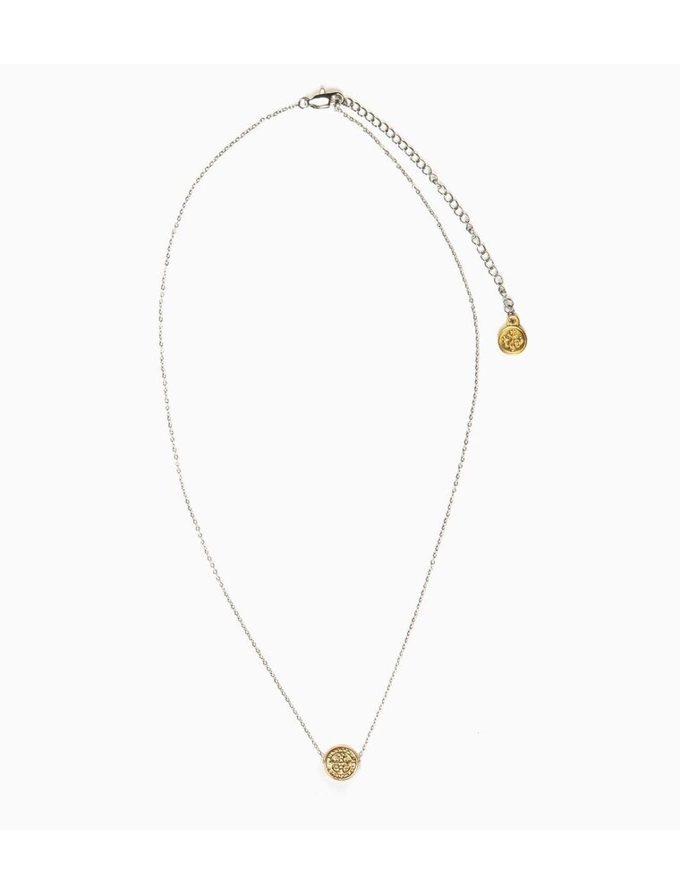 MY SAINT MY HERO Benedictine Petite Necklace - Silver/Gold