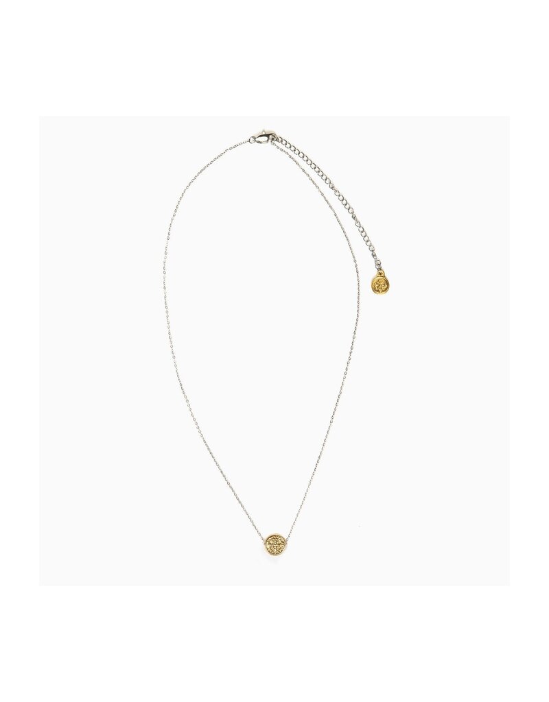 MY SAINT MY HERO Benedictine Petite Necklace - Silver/Gold