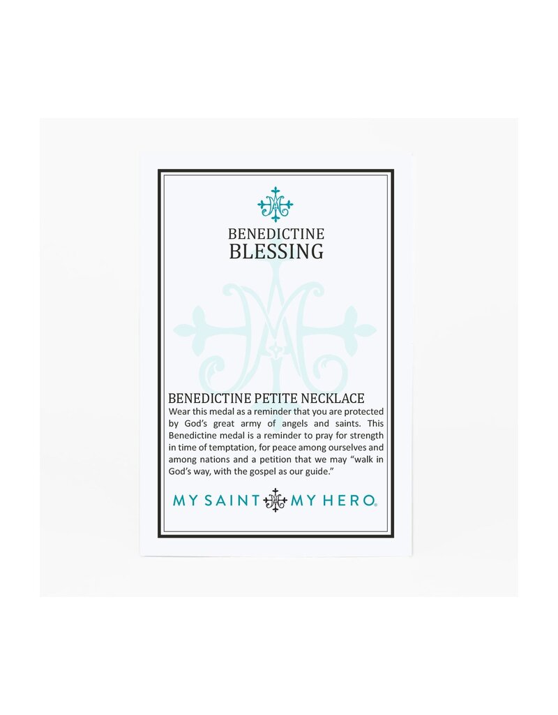 MY SAINT MY HERO Benedictine Petite Necklace - Silver