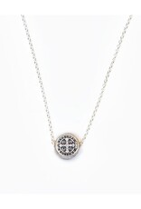 MY SAINT MY HERO Benedictine Petite Necklace - Silver