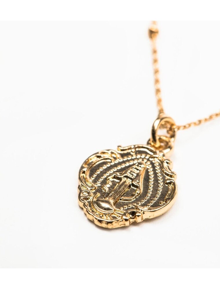 MY SAINT MY HERO Miraculous Mary Petite Necklace - Gold