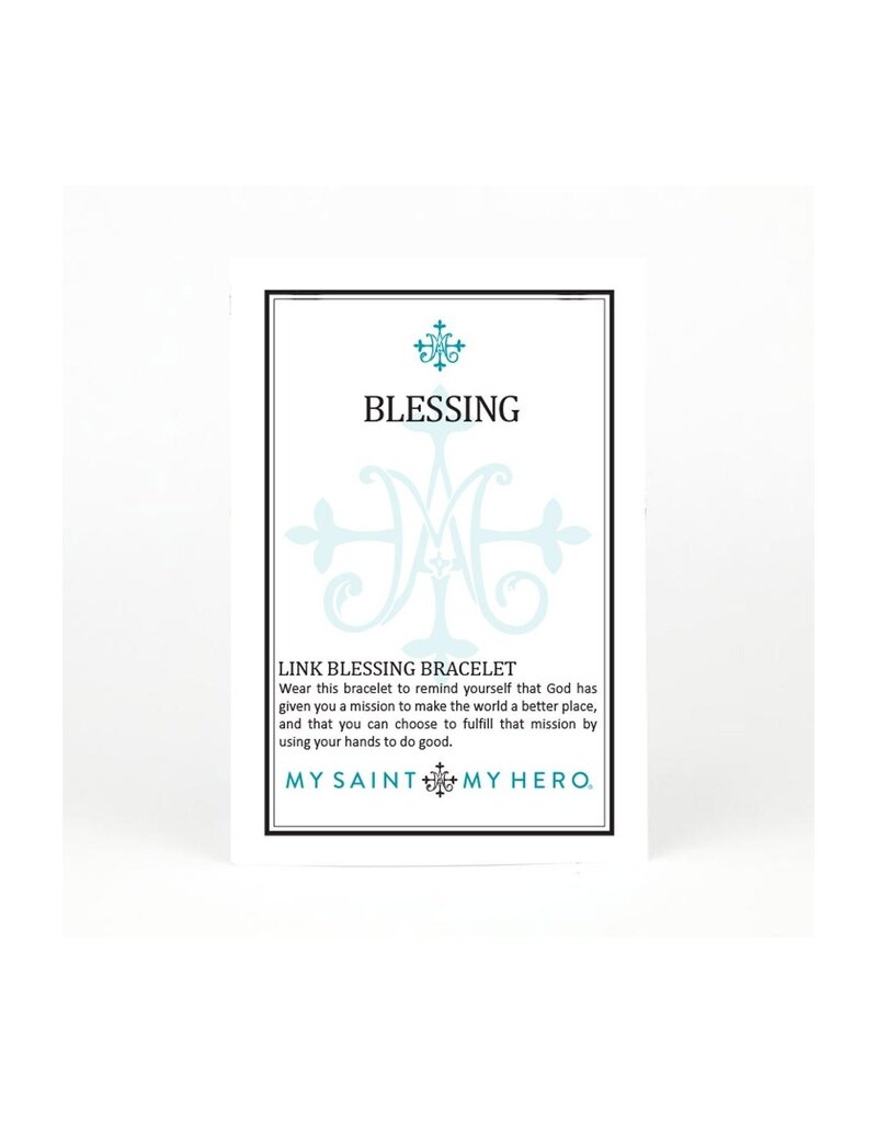 MY SAINT MY HERO St. Benedict Link Bracelet - Silver