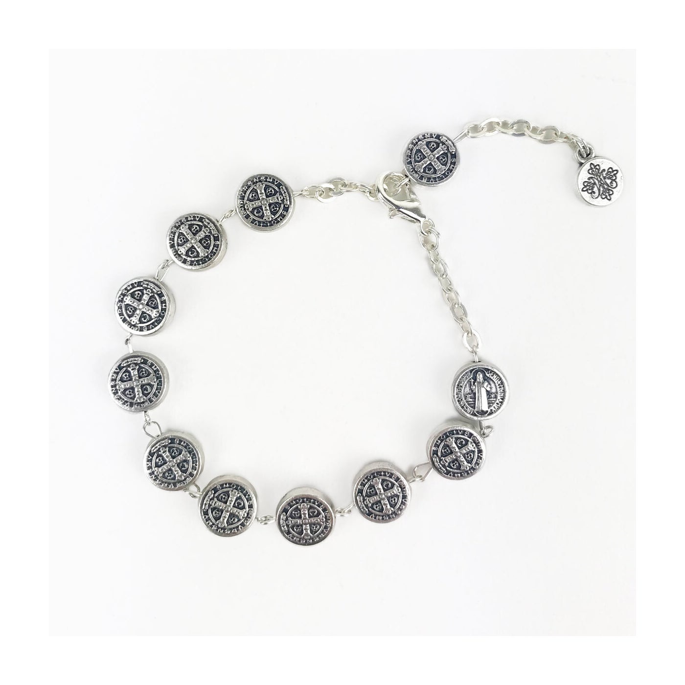 My Saint My Hero St. Benedict Link Bracelet Silver Her Hide Out