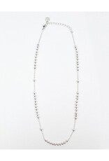 MY SAINT MY HERO Rosary Bead Necklace - Silver