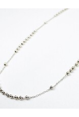 MY SAINT MY HERO Rosary Bead Necklace - Silver