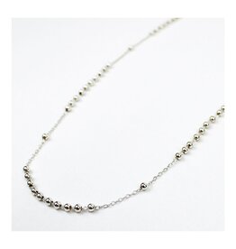 MY SAINT MY HERO Rosary Bead Necklace - Silver