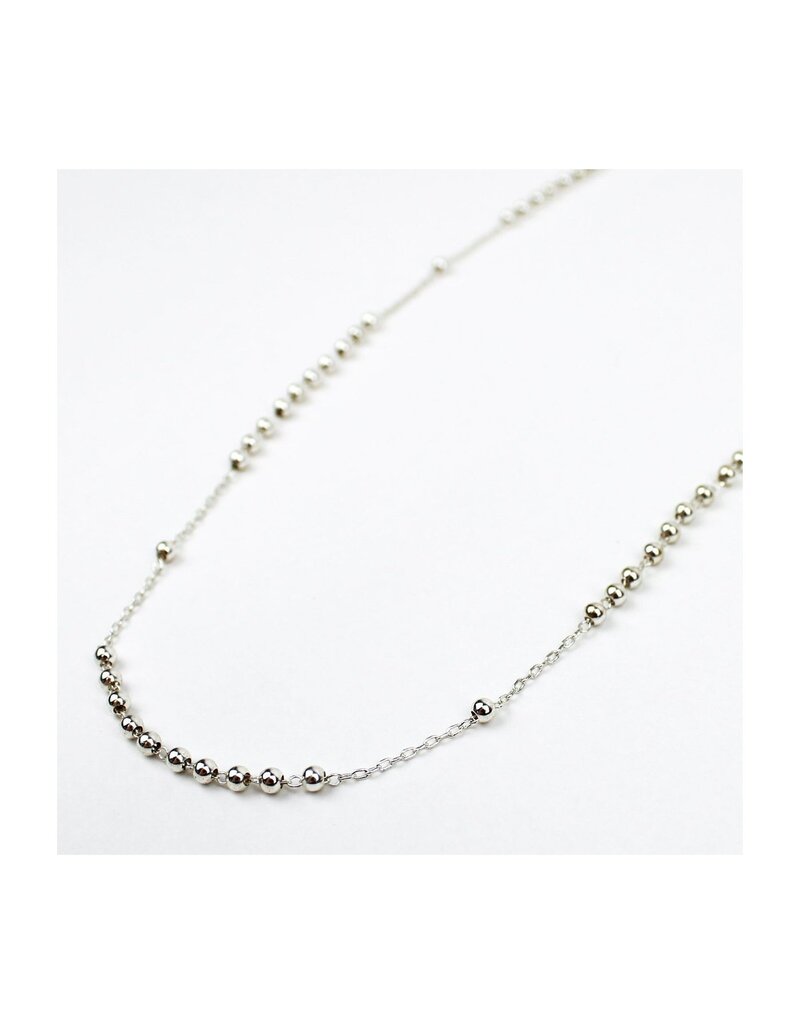 MY SAINT MY HERO Rosary Bead Necklace - Silver