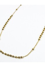 MY SAINT MY HERO Rosary Bead Necklace - Gold