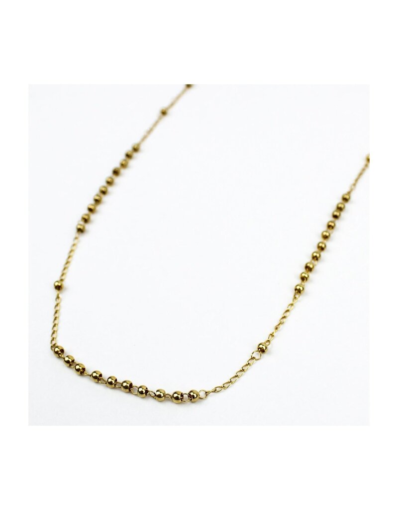 MY SAINT MY HERO Rosary Bead Necklace - Gold