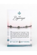 MY SAINT MY HERO New Beginnings Blessing Bracelet - Silver/Silver