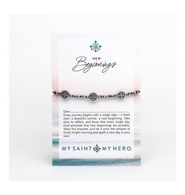 MY SAINT MY HERO New Beginnings Blessing Bracelet - Silver/Silver