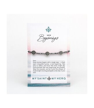 MY SAINT MY HERO New Beginnings Blessing Bracelet - Silver/Silver