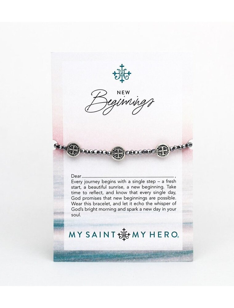 MY SAINT MY HERO New Beginnings Blessing Bracelet - Silver/Silver