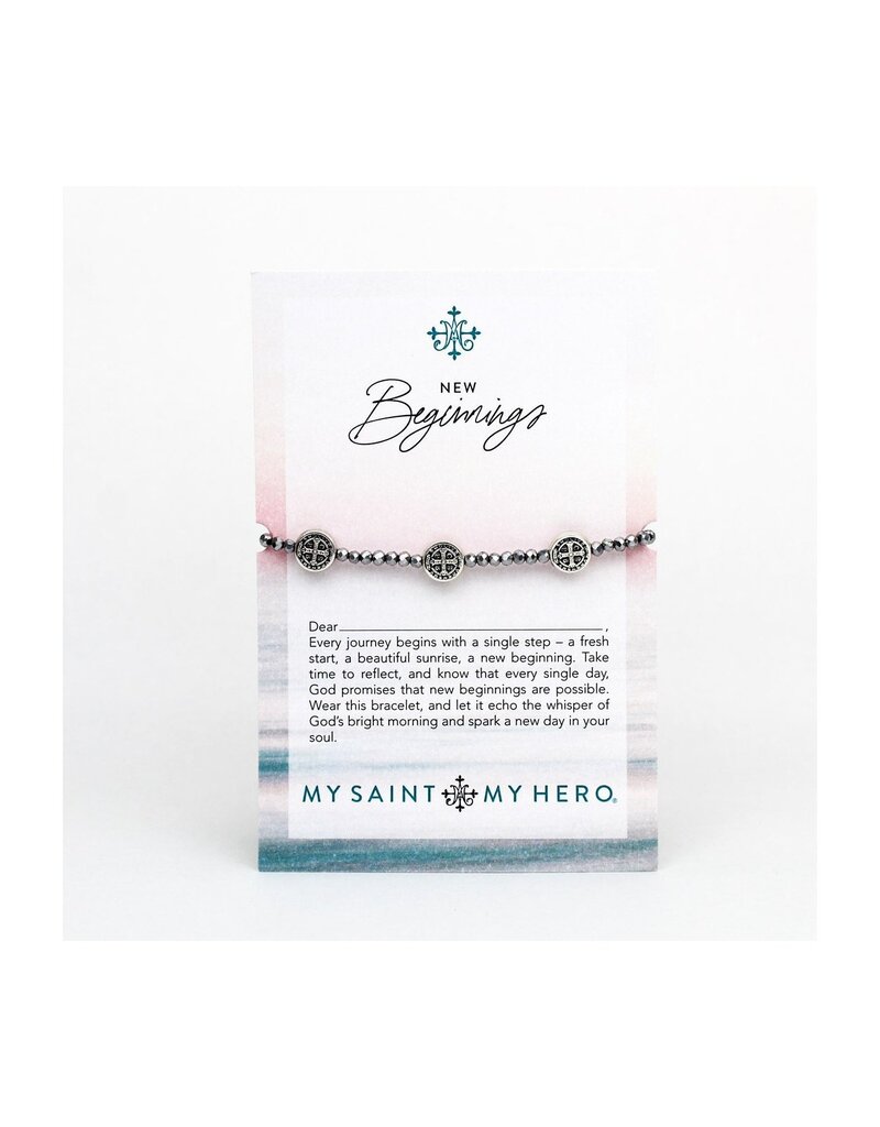 MY SAINT MY HERO New Beginnings Blessing Bracelet - Silver/Silver