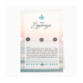 MY SAINT MY HERO New Beginnings Blessing Bracelet - Silver/Clear