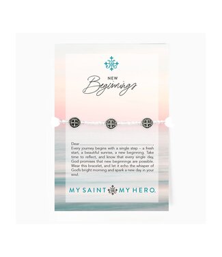 MY SAINT MY HERO New Beginnings Blessing Bracelet - Silver/Clear