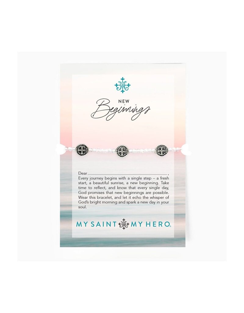 MY SAINT MY HERO New Beginnings Blessing Bracelet - Silver/Clear