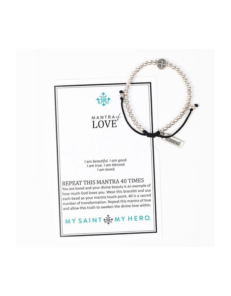 MY SAINT MY HERO Mantra of Love Bracelet - Silver