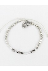 MY SAINT MY HERO Sponsor Morse Code Bracelet - Silver/Clear Crystal MY SAINT MY HERO Sponsor Morse Code Bracelet - Silver/Clear Crystal