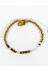 MY SAINT MY HERO Godmother Morse Code Bracelet - Gold/Clear Crystal MY SAINT MY HERO Godmother Morse Code Bracelet - Gold/Clear Crystal
