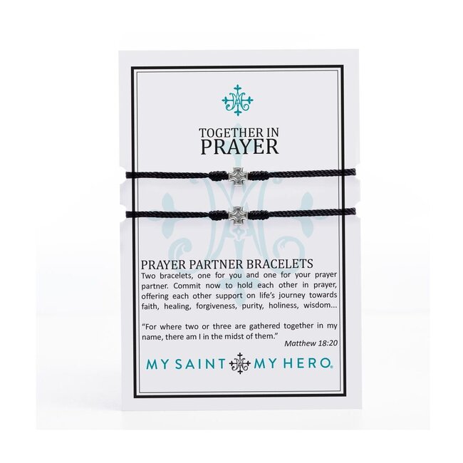 Prayer Partners Bracelet Set - Black/Silver