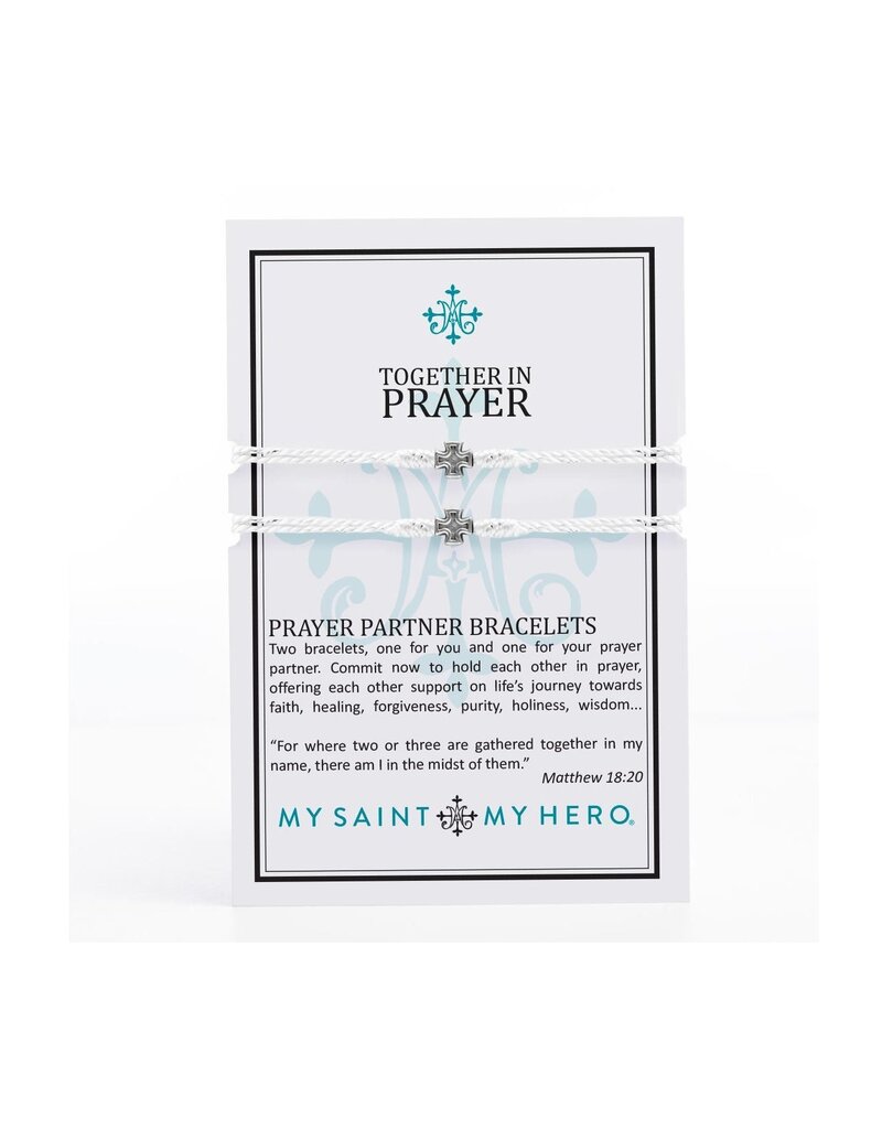 MY SAINT MY HERO Prayer Partners Bracelet Set - Metallic Silver/Silver
