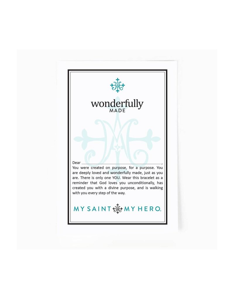 MY SAINT MY HERO Wonderfully Made Bracelet - Slate/Silver